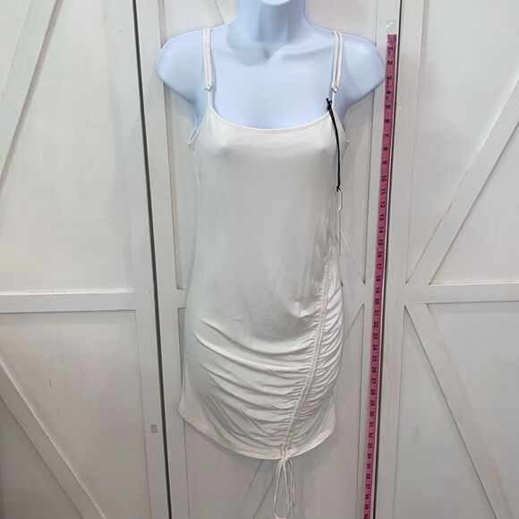 Privacy Please White Lined Side Ruched Bodycon Dress New With Tags Size Small - Picture 5 of 10